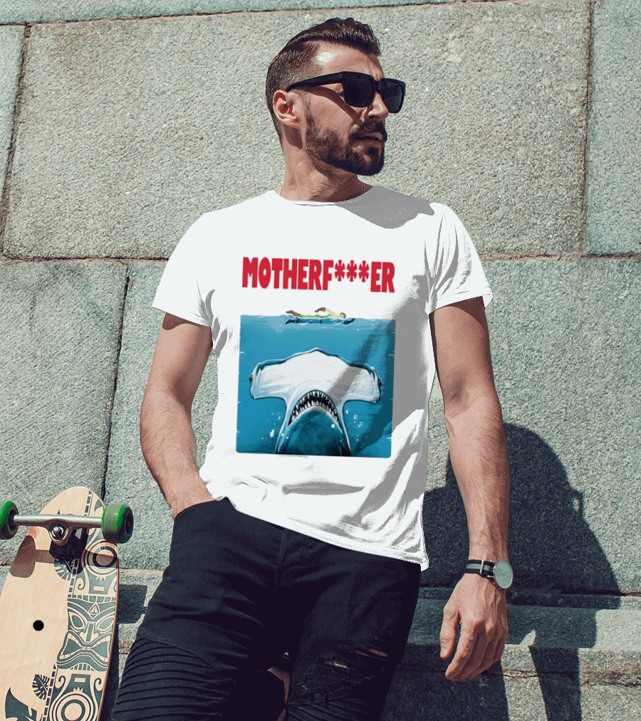 Samuel L Jackson Motherfucker Hammerhead Shark Jaws T-Shirt