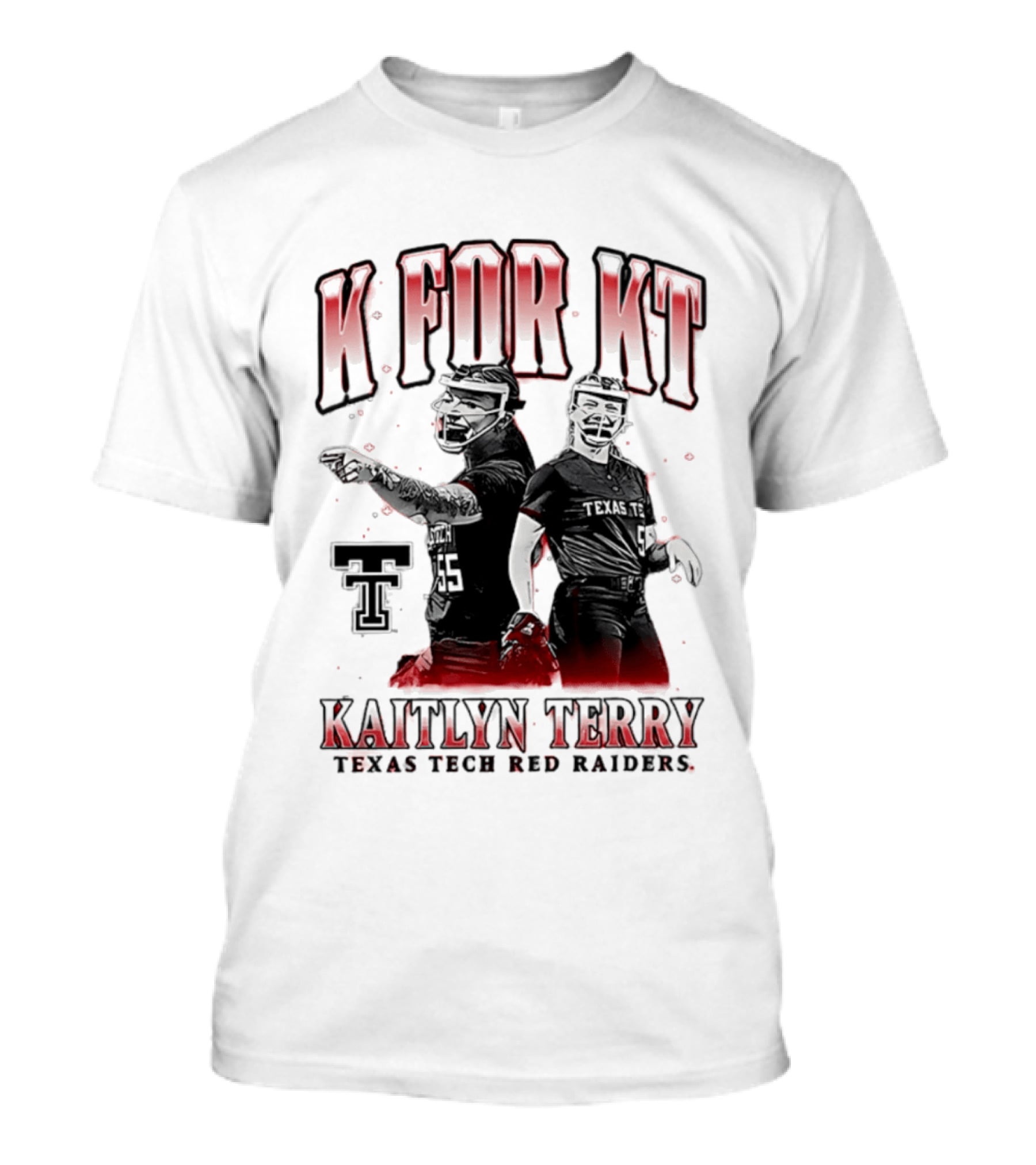 K For KT Kaitlyn Terry Texas Tech Red Raiders T-Shirt