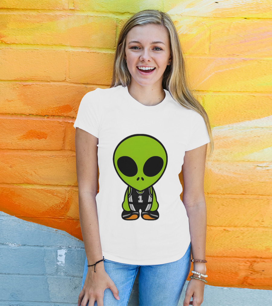 Alien Victor Wembanyama Cartoon Basketball Number 1 T-Shirt