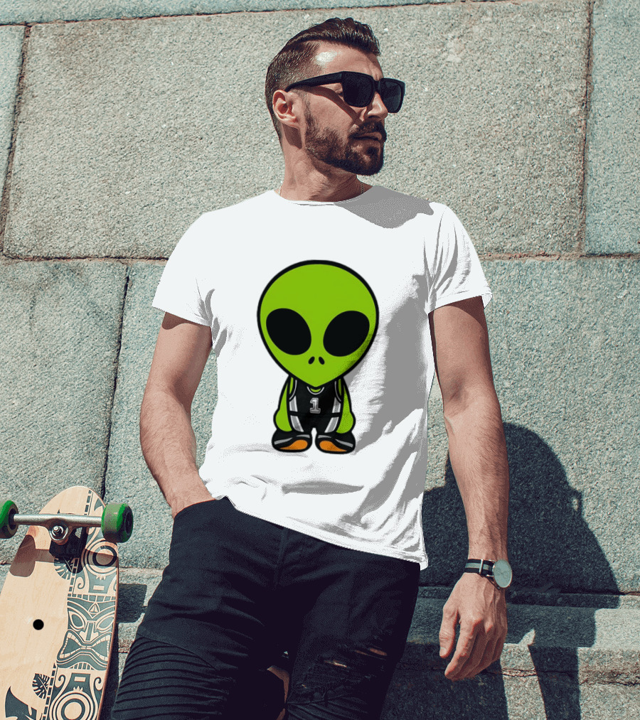 Alien Victor Wembanyama Cartoon Basketball Number 1 T-Shirt