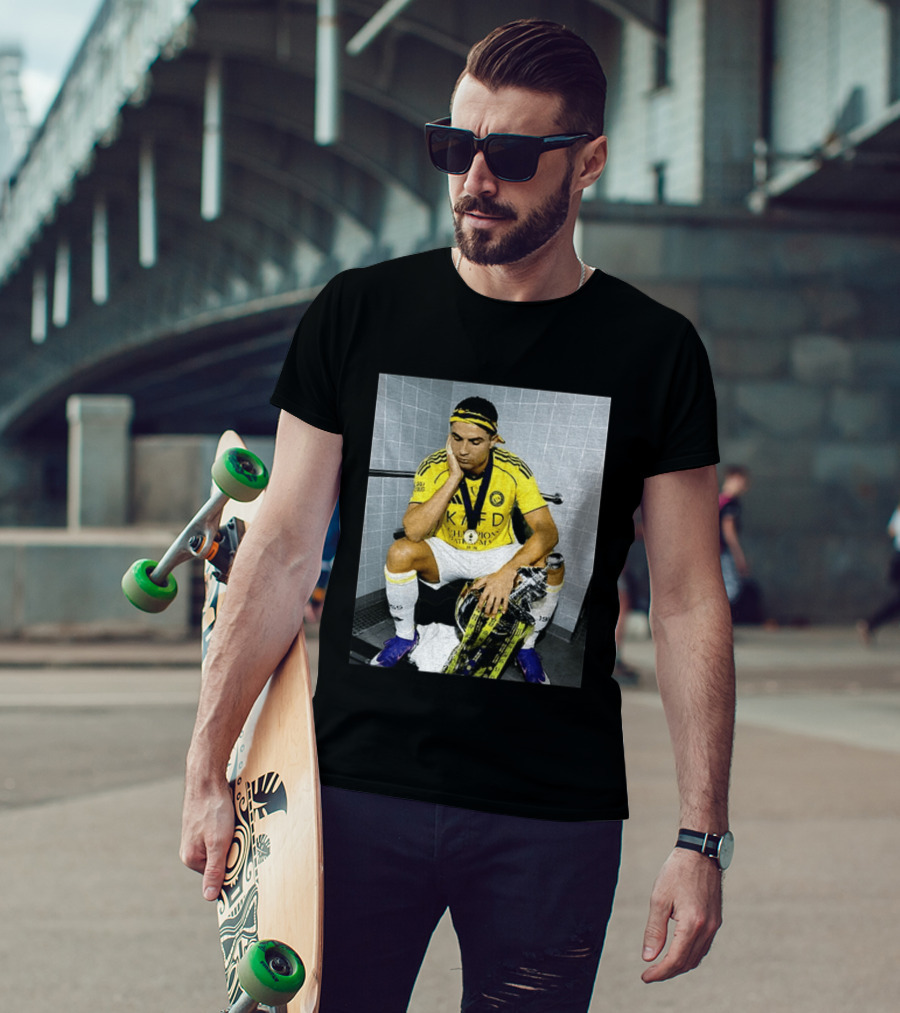 Cristiano Ronaldo Al Nassr FC Saudi Pro League Champion KAFD Yellow Jersey T-Shirt