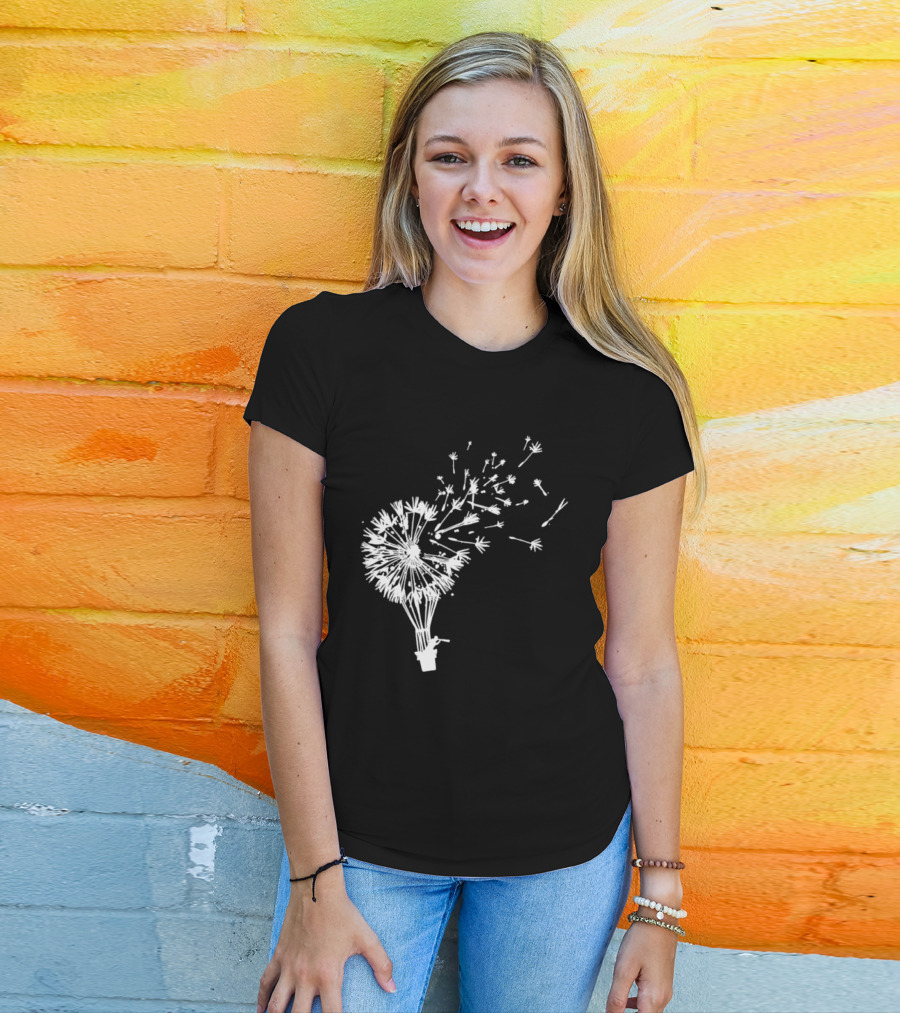 Flower Power Dandelion Fly Away Freedom Nature T-Shirt