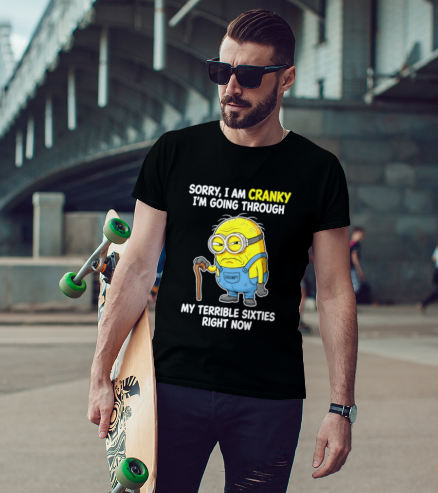 Minion Sorry I Am Cranky Going Through My Terrible Sixties Right Now T-Shirt