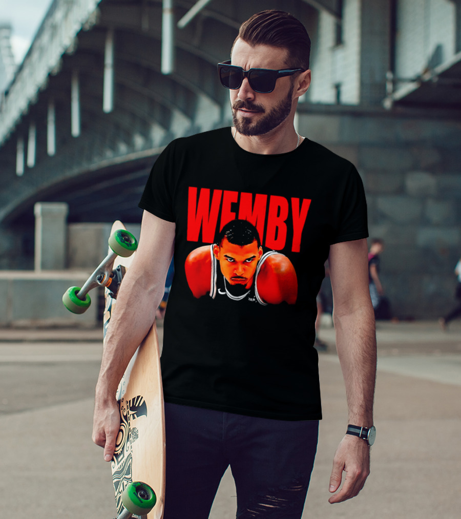 Wemby Victor Wembanyama San Antonio Spurs Bold Red Text Basketball T-Shirt