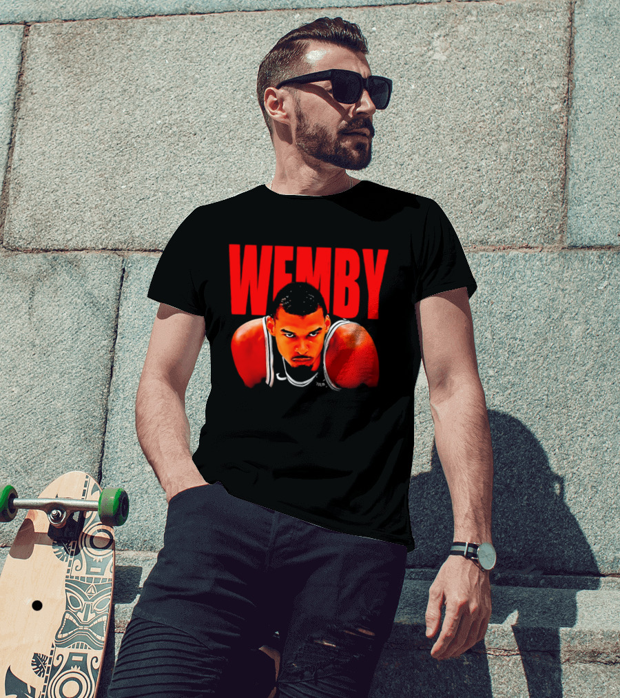 Wemby Victor Wembanyama San Antonio Spurs Bold Red Text Basketball T-Shirt