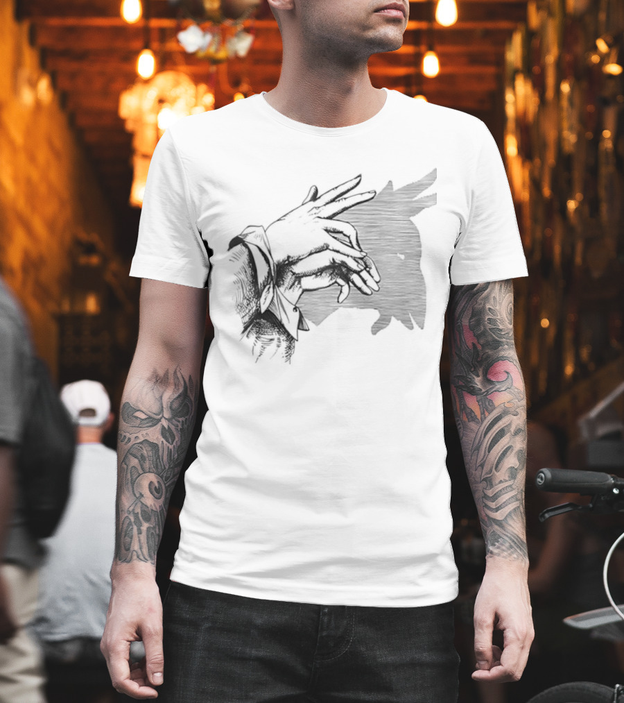 Goat Shadow Hand Puppet Optical Illusion T-Shirt