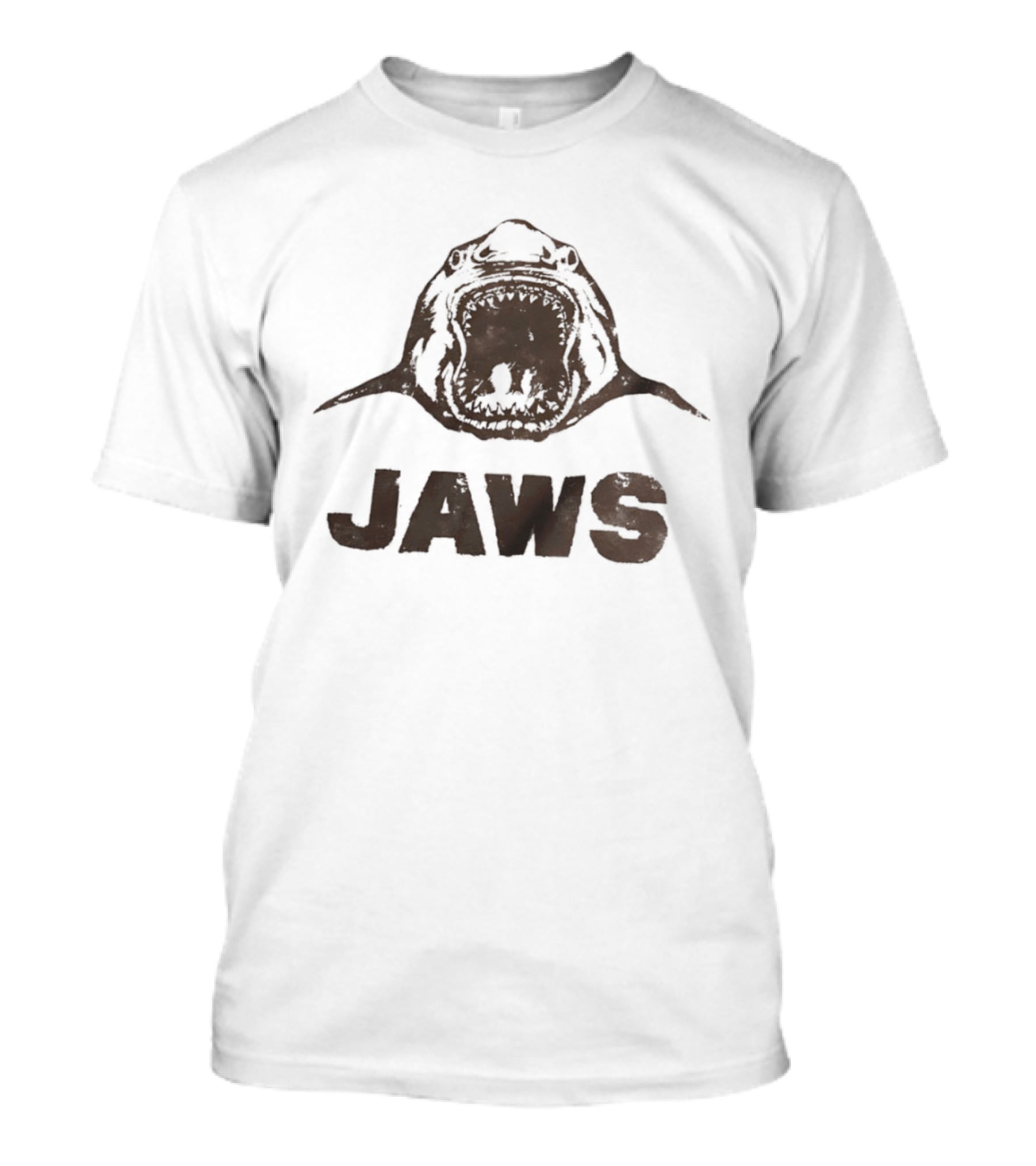 Jaws Great White Shark Minimalist Movie Brown Screen T-Shirt