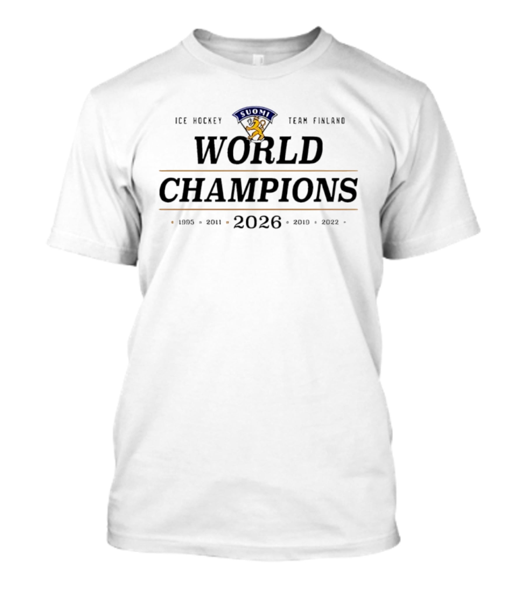 Leijonat Ice Hockey Team Finland World Champions 2026 T-Shirt