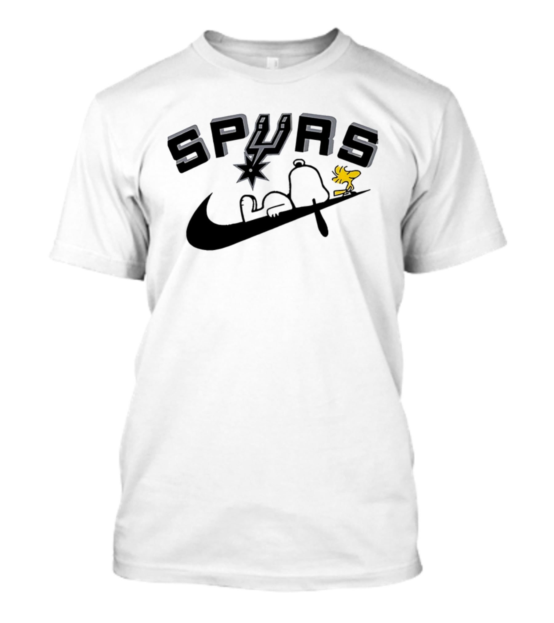 Snoopy Woodstock San Antonio Spurs Nike Logo Collaboration T-Shirt