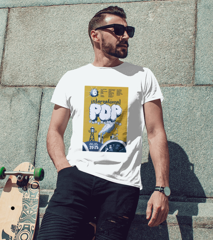 International Pop Underground Festival August 20 25 Beat Happening Fugazi Legend Of Yulesville Seaweed Спинанес Free Us T-Shirt