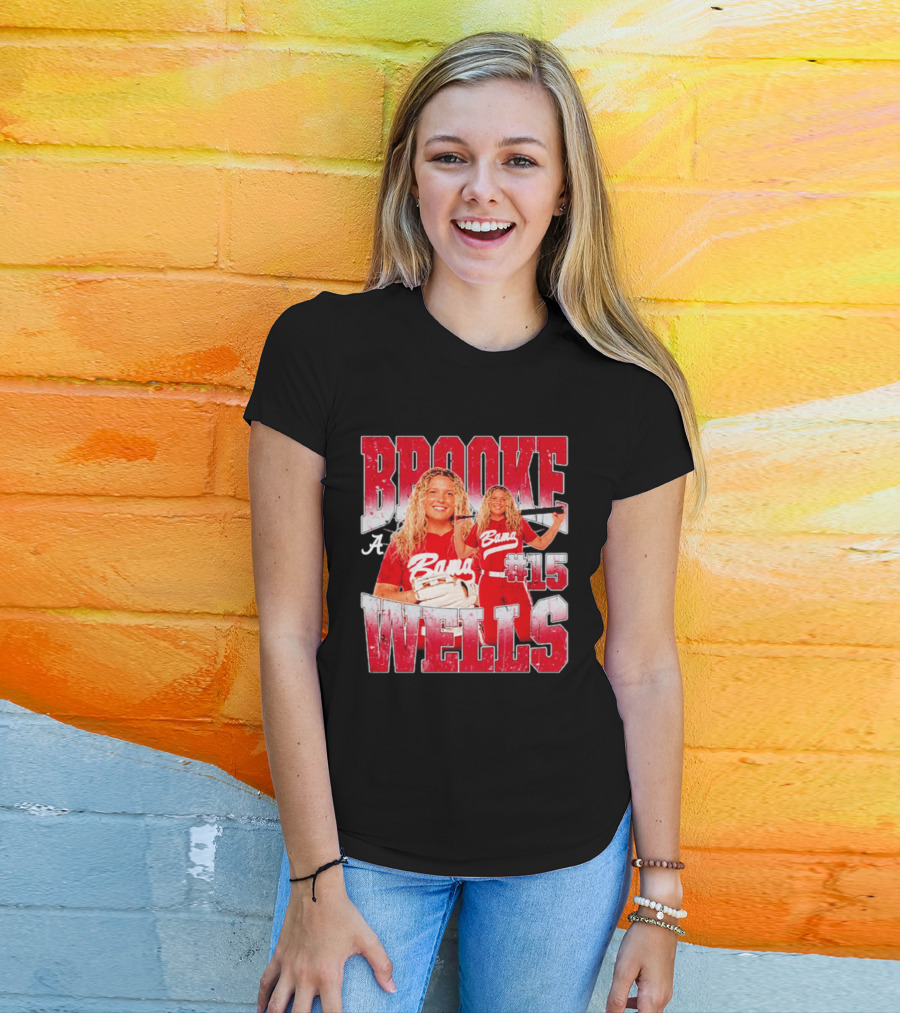 Brooke Wells Bama Softball #15 Player Collage Alabama T-Shirt