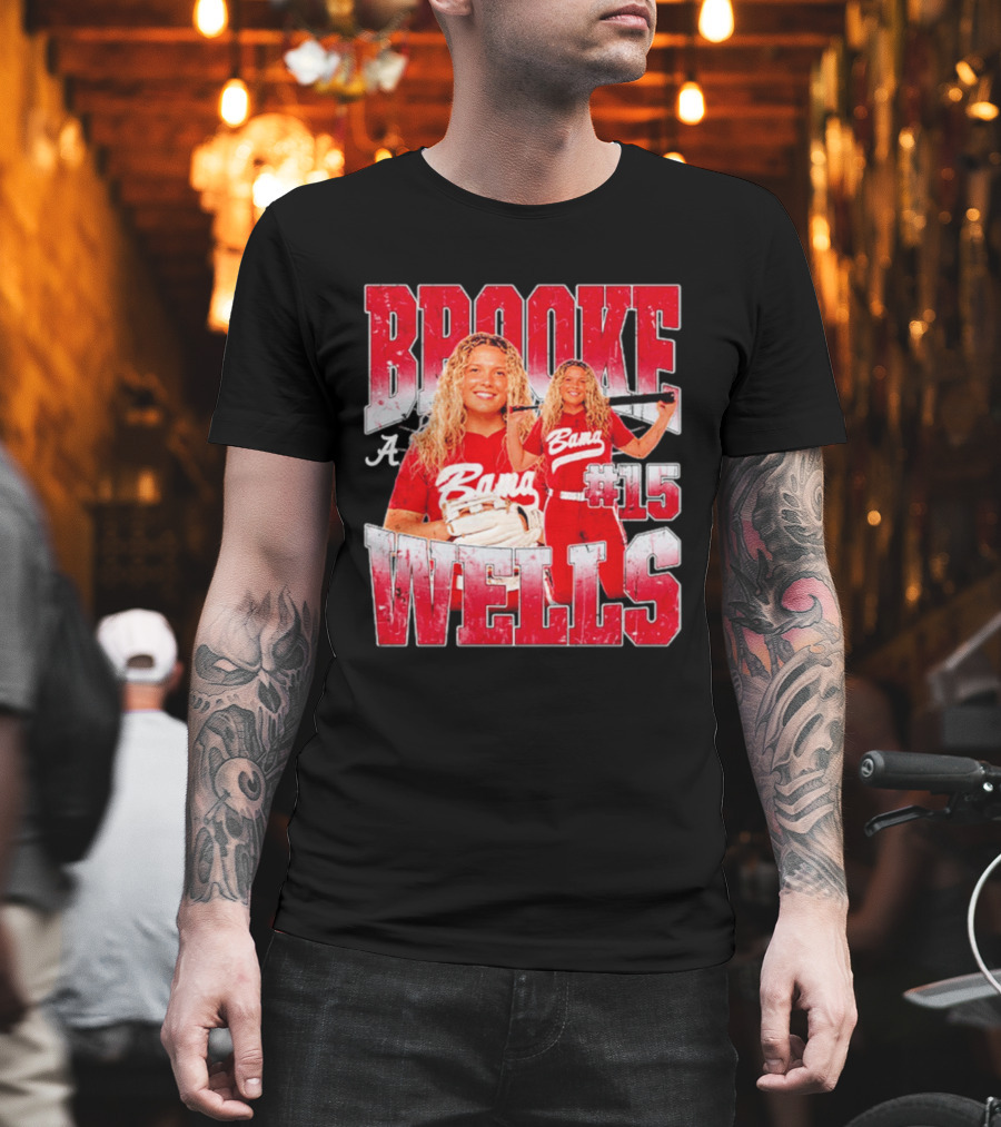 Brooke Wells Bama Softball #15 Player Collage Alabama T-Shirt