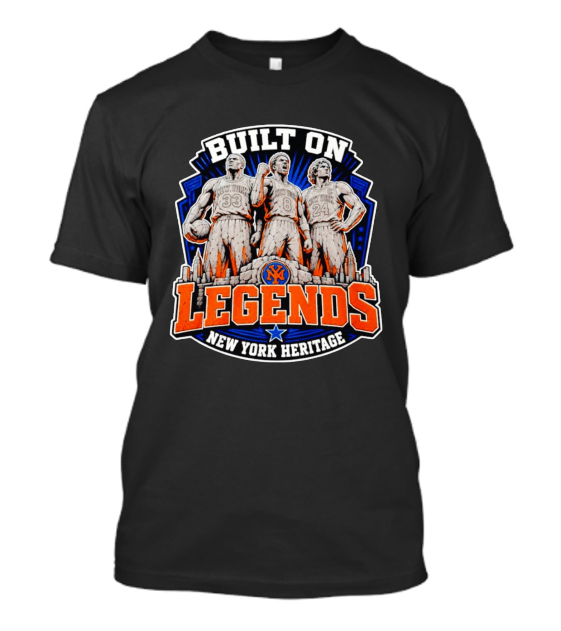 New York Knicks Built On Legends New York Heritage Basketball T-Shirt