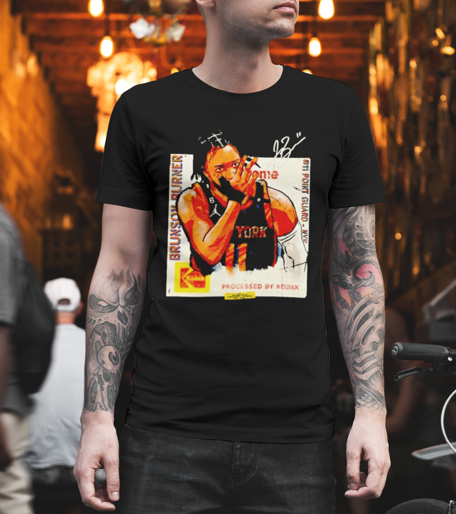 New York Knicks Jalen Brunson Burner #11 Point Guard Processed By Kodak T-Shirt