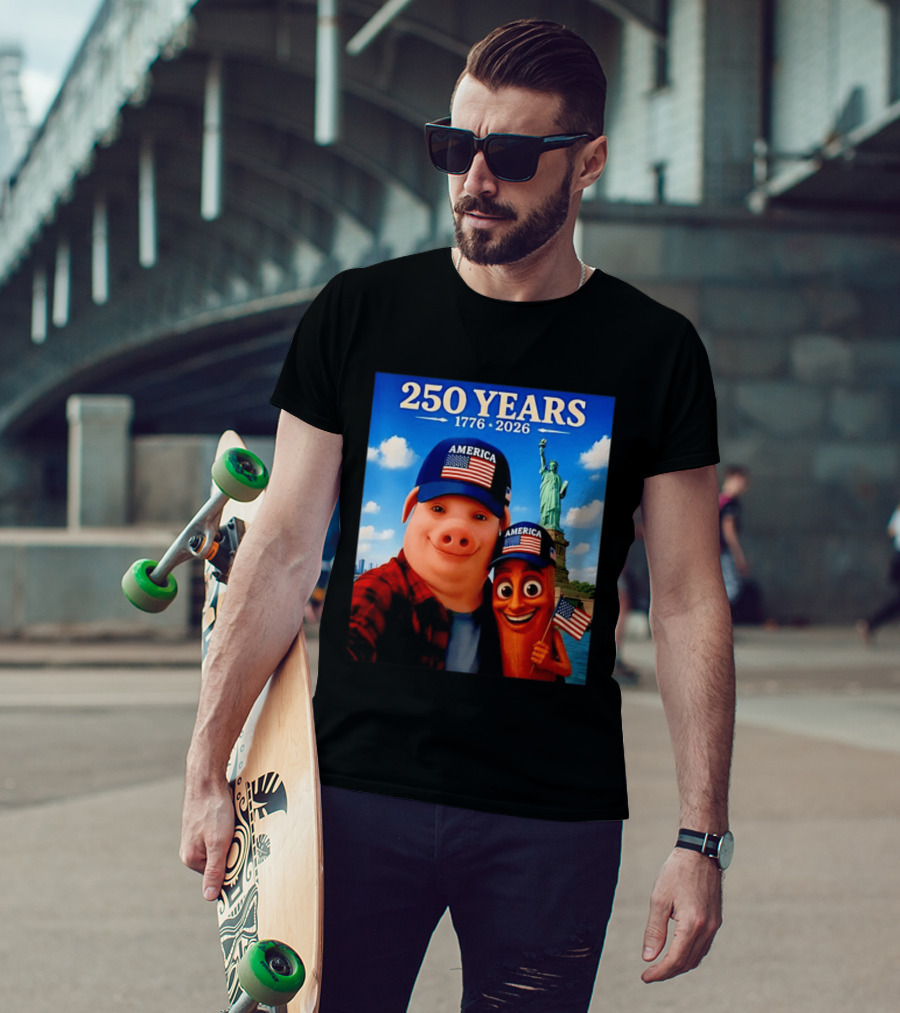 250 Years 1776 2026 America Tung Tung Tung Sahur Statue Of Liberty T-Shirt