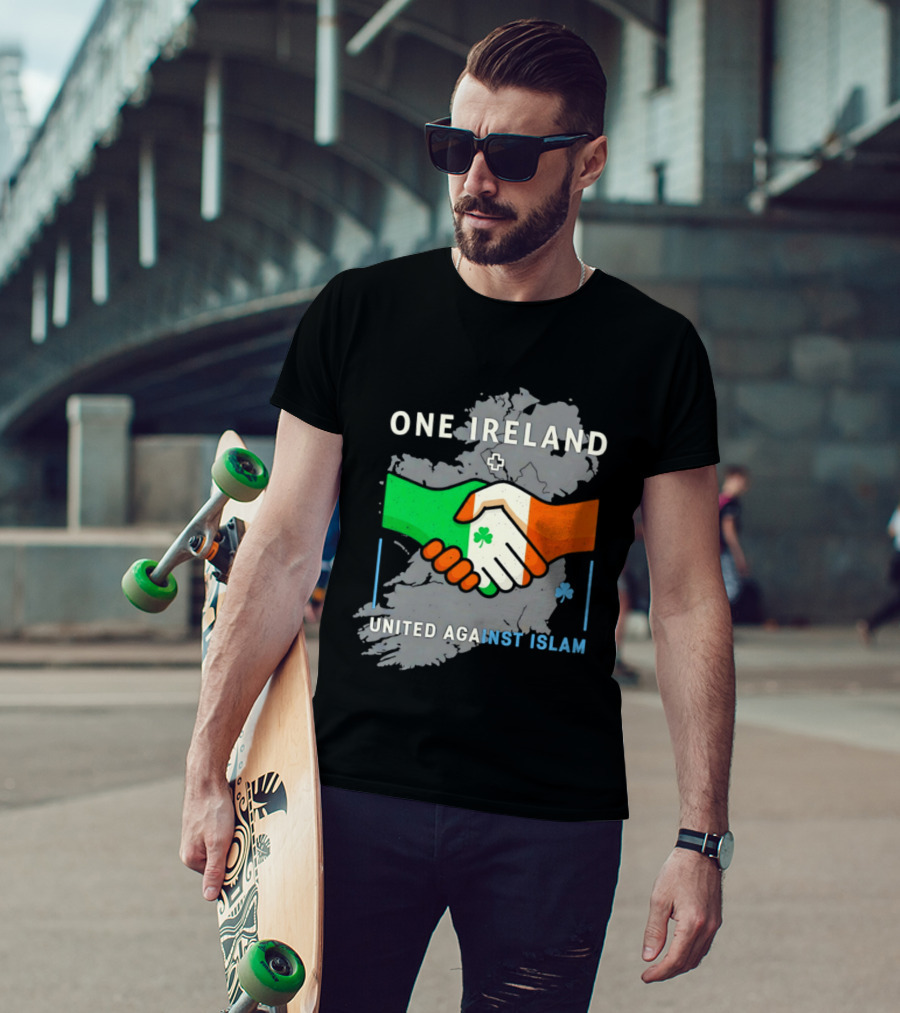 Ireland One Ireland Handshake Map United Against Islam T-Shirt