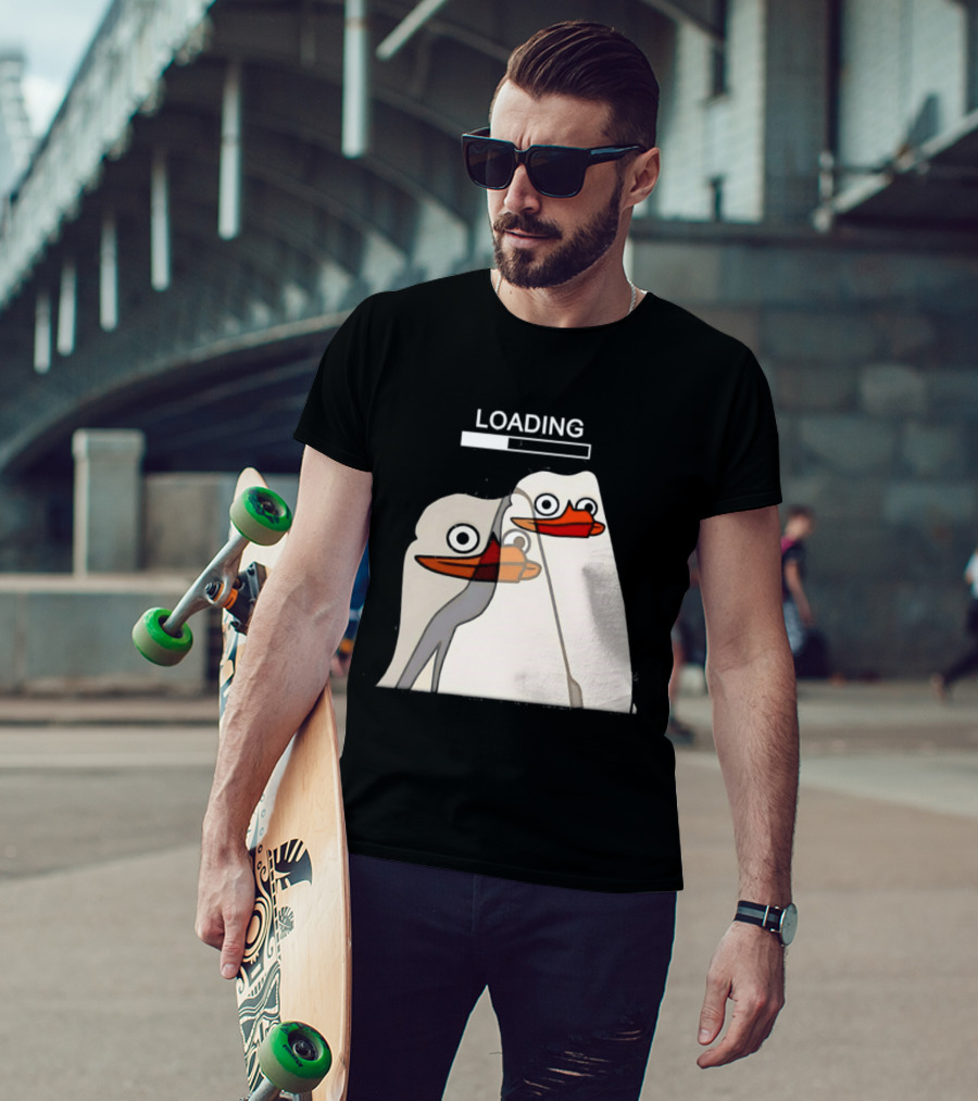 LOADING Penguins With Loading Bar Visual Effect T-Shirt