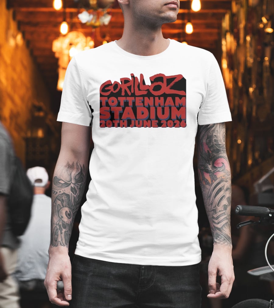 Gorillaz Tottenham Stadium 20th June 2026 Concert Music Event Tour T-Shirt