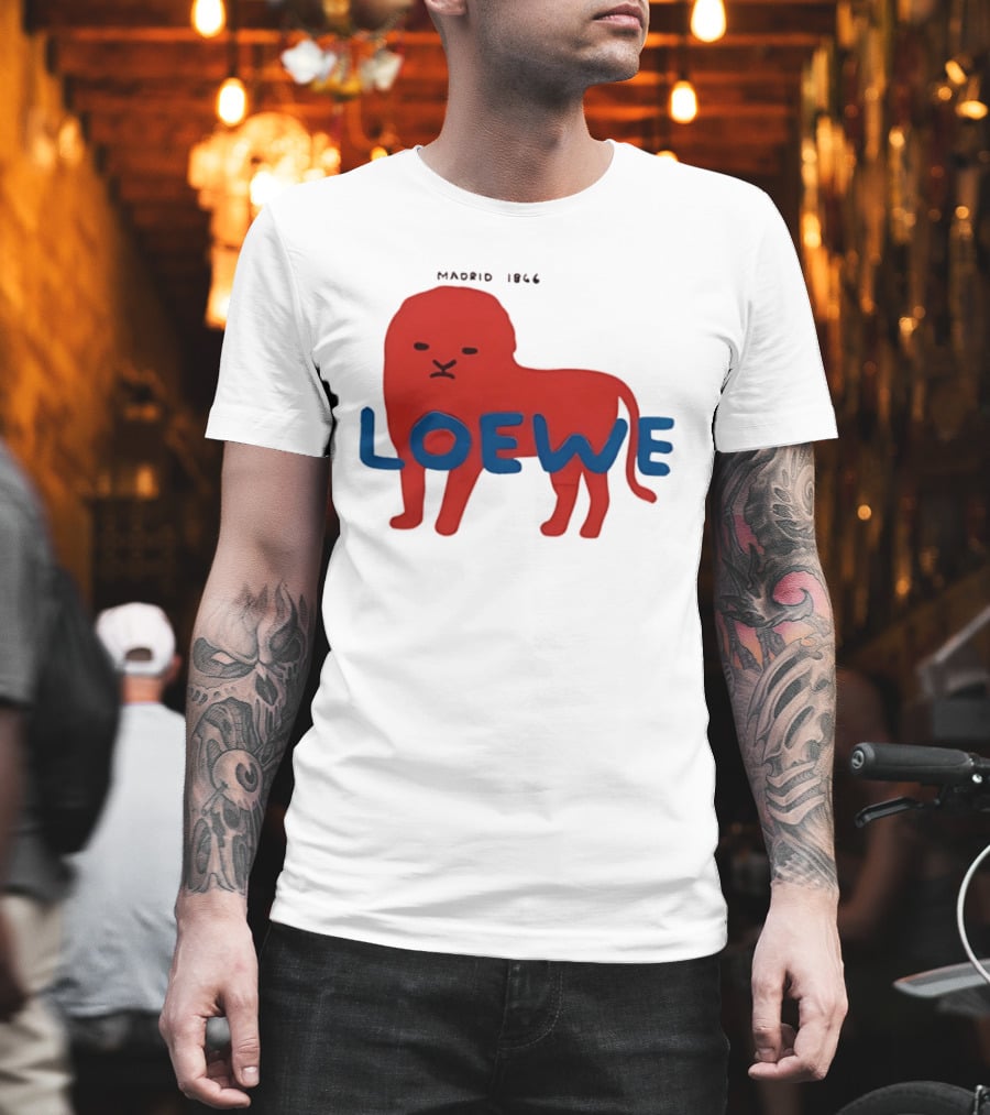 LOEWE Madrid 1866 Red Lion Blue T-Shirt