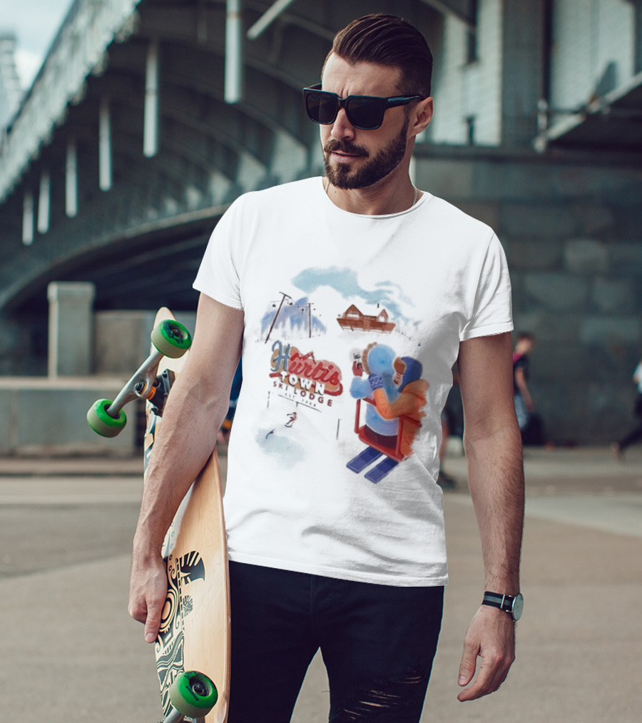 Kurtis Conner Ski Lodge Vintage Aesthetic Winter Scene T-Shirt