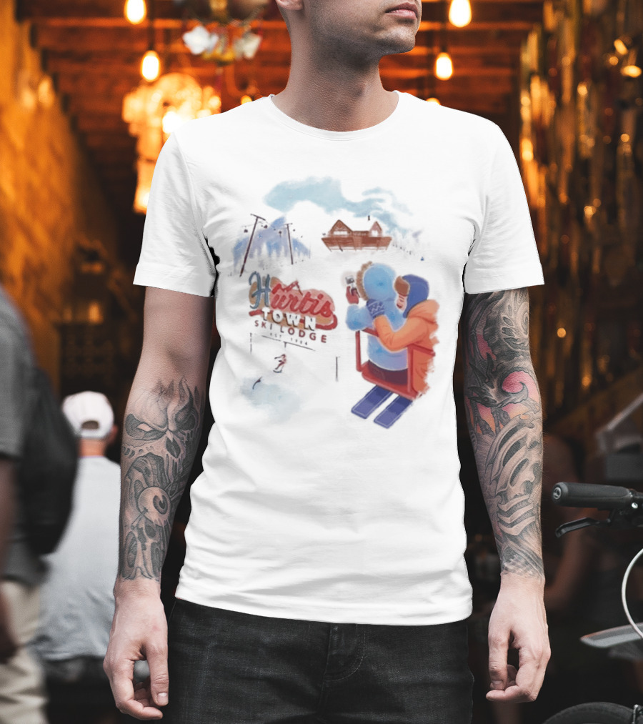 Kurtis Conner Ski Lodge Vintage Aesthetic Winter Scene T-Shirt