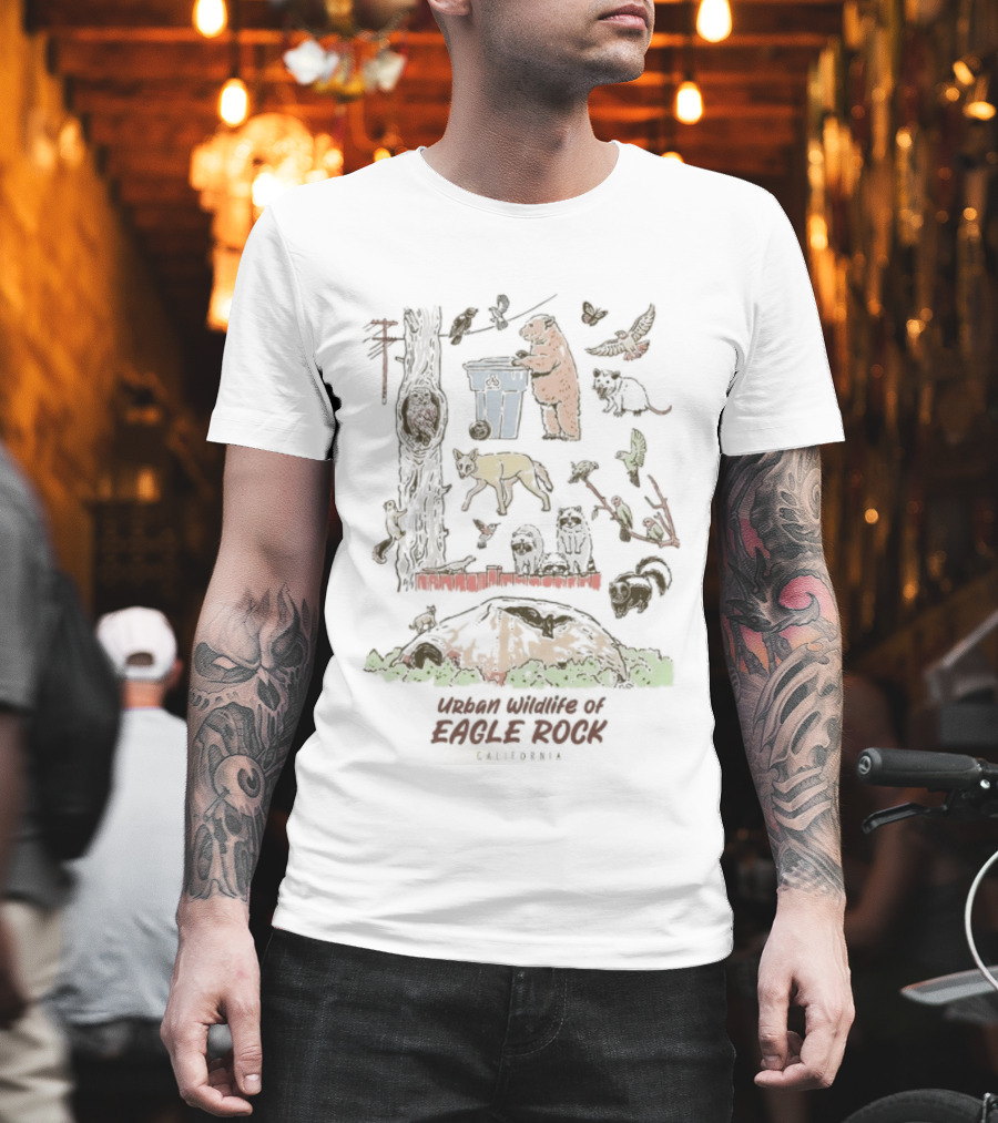 Urban Wildlife Of Eagle Rock California Nature Scene With Bears And Animals T-Shirt