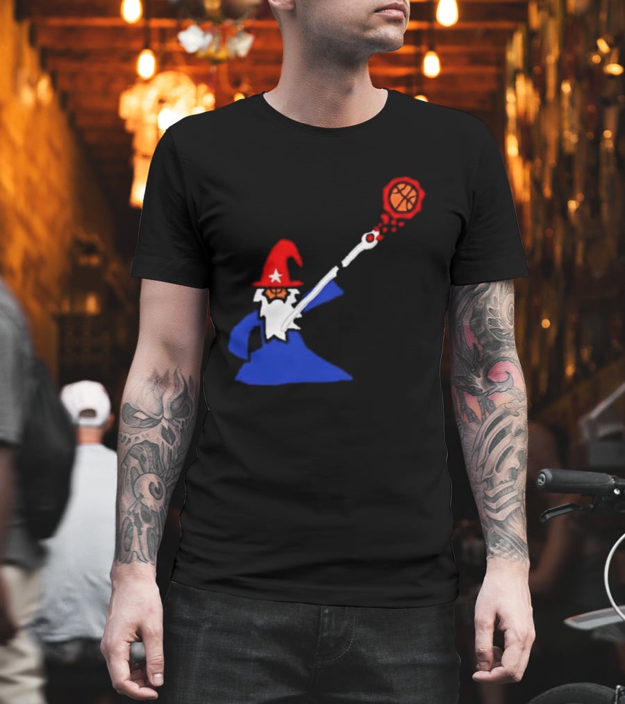 Washington Wizards NBA Basketball Player Wizard Hat Star Basketball T-Shirt