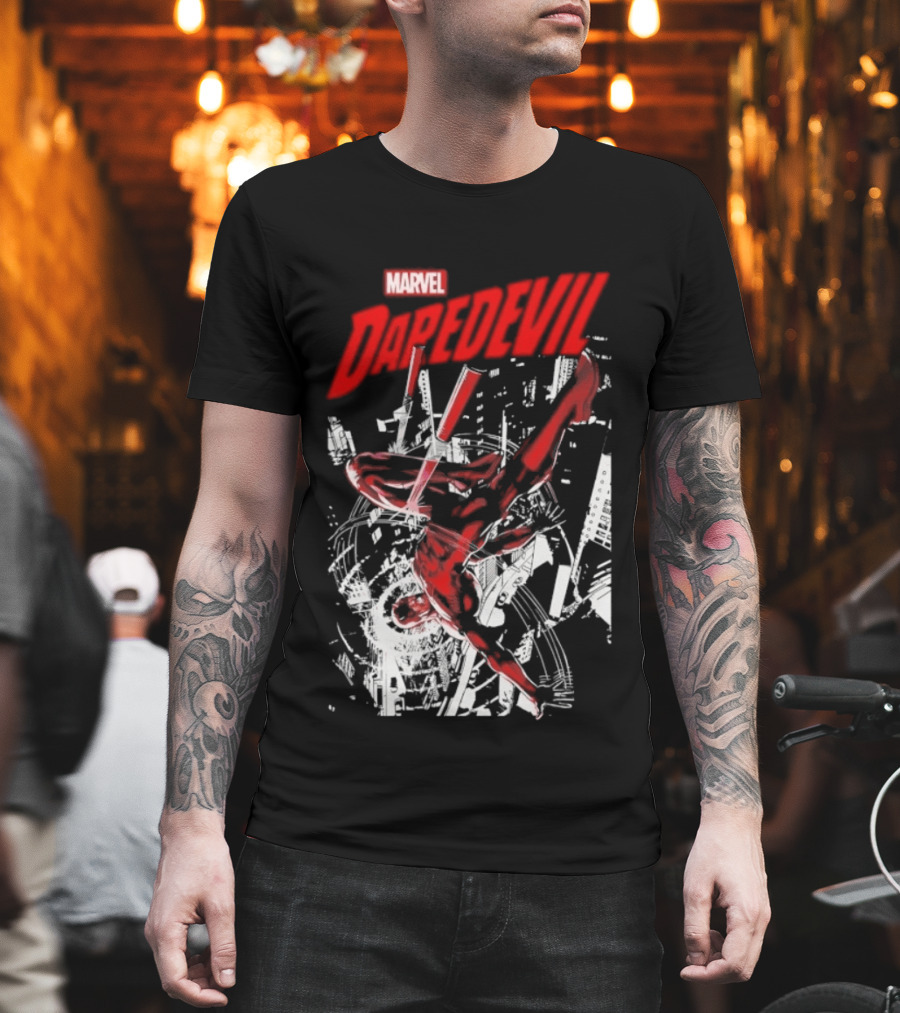 Marvel Daredevil Dynamic Acrobatics Comic Burst T-Shirt