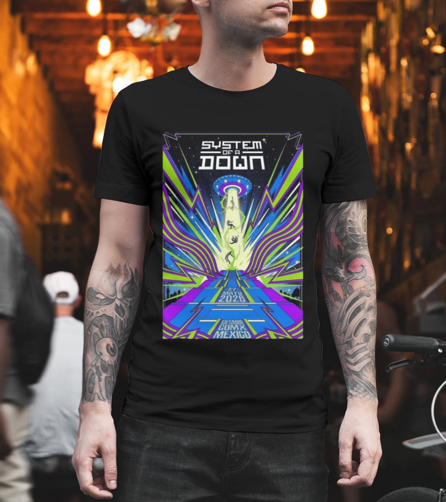 System Of A Down Mexico City Tour May 27 2026 Alien Beam T-Shirt