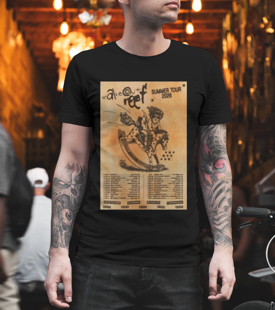 Makeout Reef Summer Tour 2026 With Rocking Horse And Stars T-Shirt