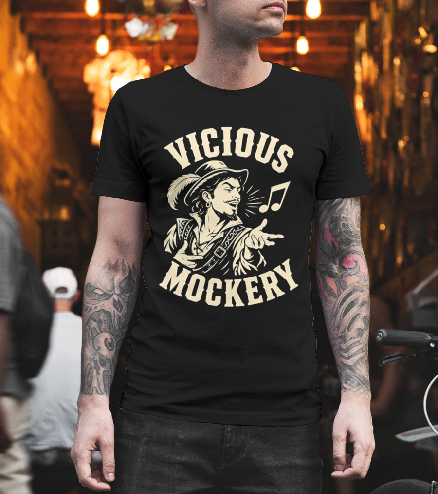 Vicious Mockery Bard Song With Singing Minstrel And Musical Note T-Shirt