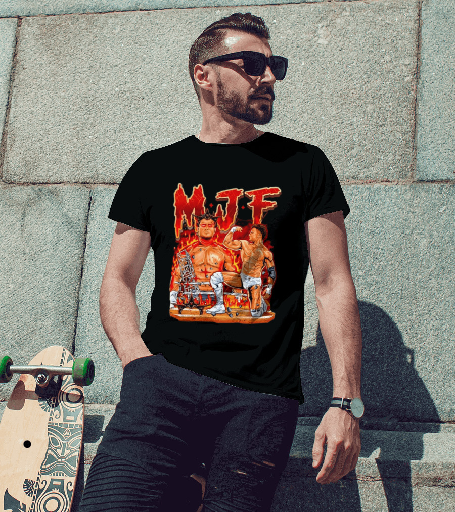 MJF Fiery Devil Dual Persona Wrestling Inferno T-Shirt