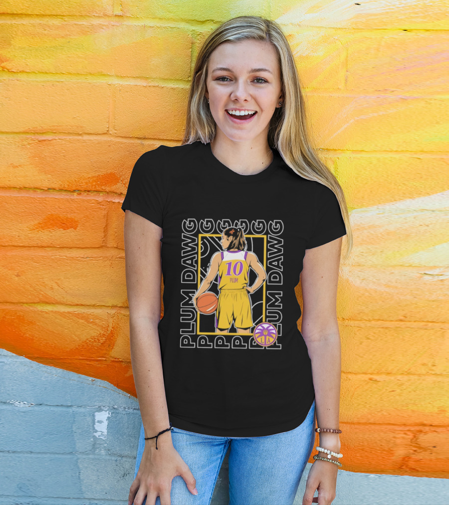 Kelsey Plum 10 Los Angeles Sparks WNBA Plum Dawg T-Shirt