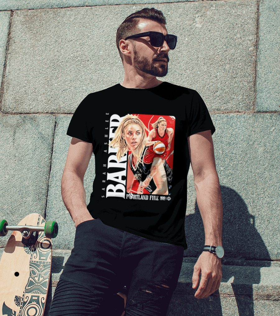 Sarah Ashlee Barker Portland Fire WNBA Basketball Player Action T-Shirt