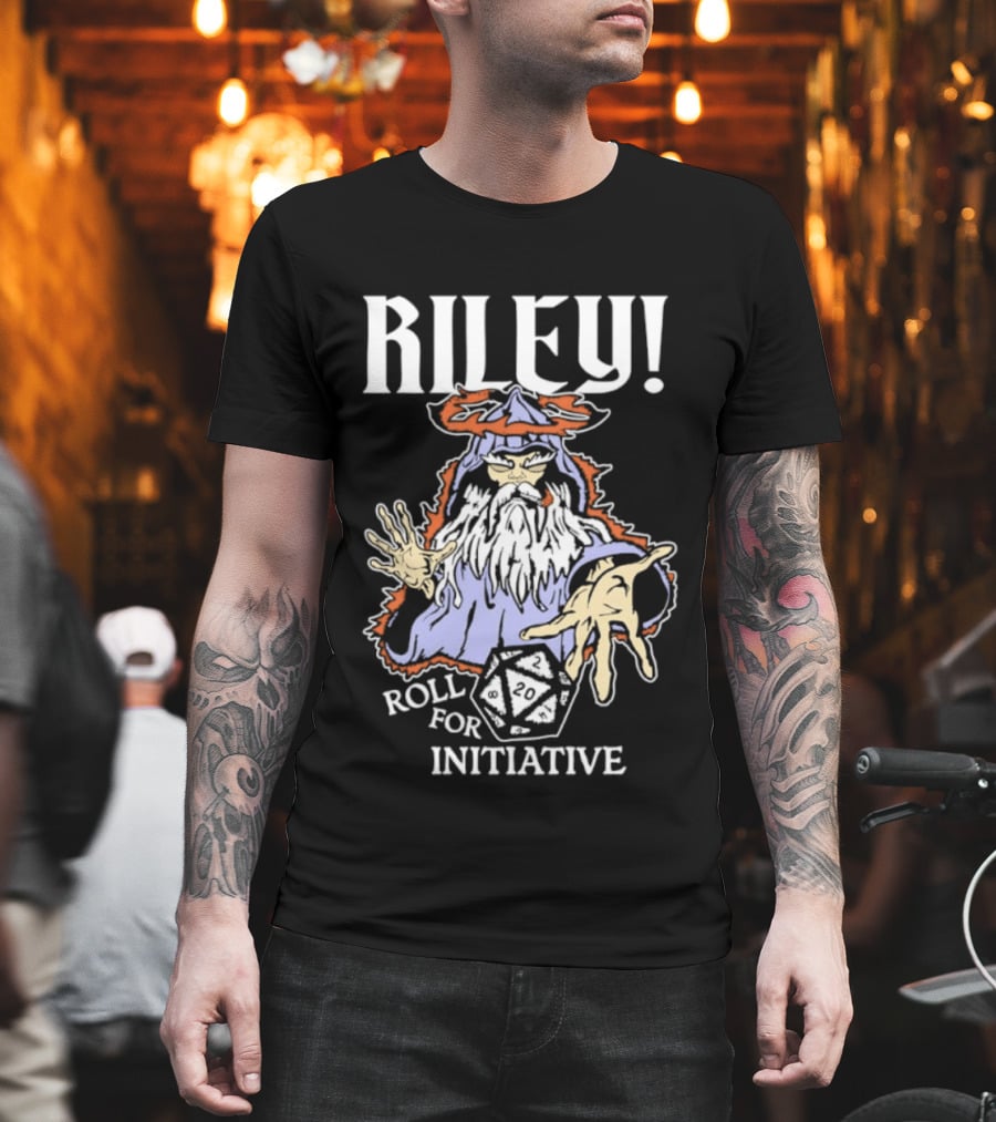 Riley Roll For Initiative Wizard Dice Game Magic T-Shirt