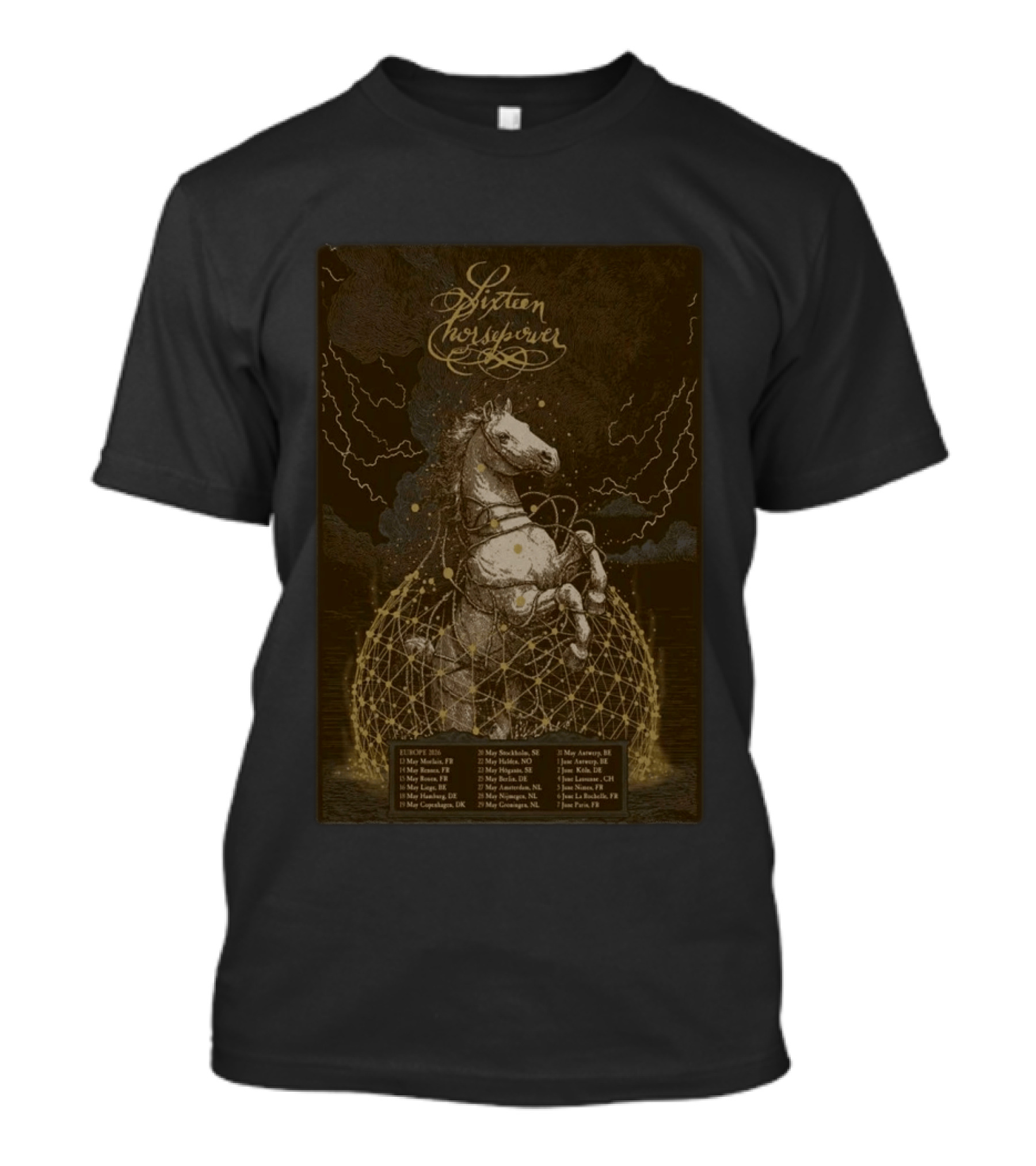 Sixteen Horsepower Euro Tour 2026 Concert Dates T-Shirt