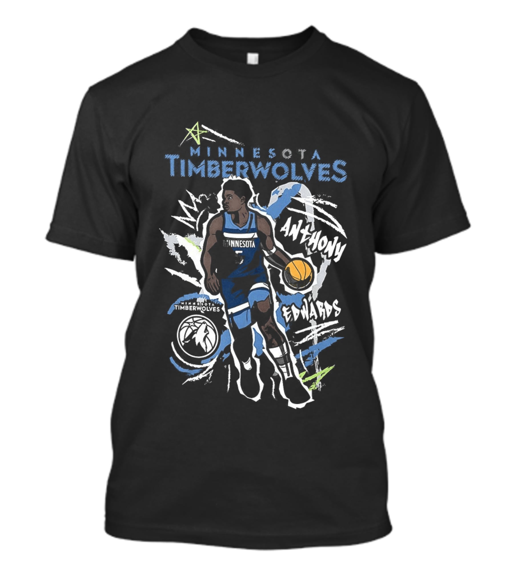 Anthony Edwards Minnesota Timberwolves NBA Chalked Up 5 Basketball Player Artwork 2026 T-Shirt