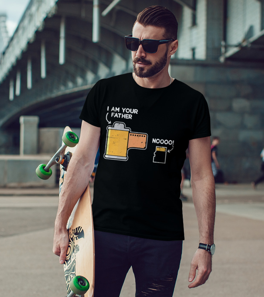 I Am Your Father Nooo Film Roll Memory Card Humor T-Shirt