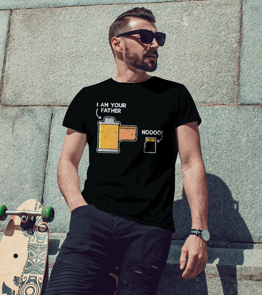 I Am Your Father Nooo Film Roll Memory Card Humor T-Shirt