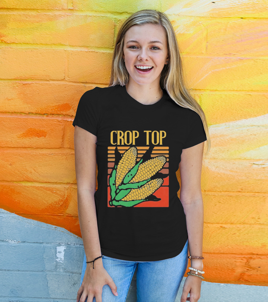 CROP TOP Corn Cobs Maize Sweetcorn Vegetable Agriculture Farm Harvest T-Shirt