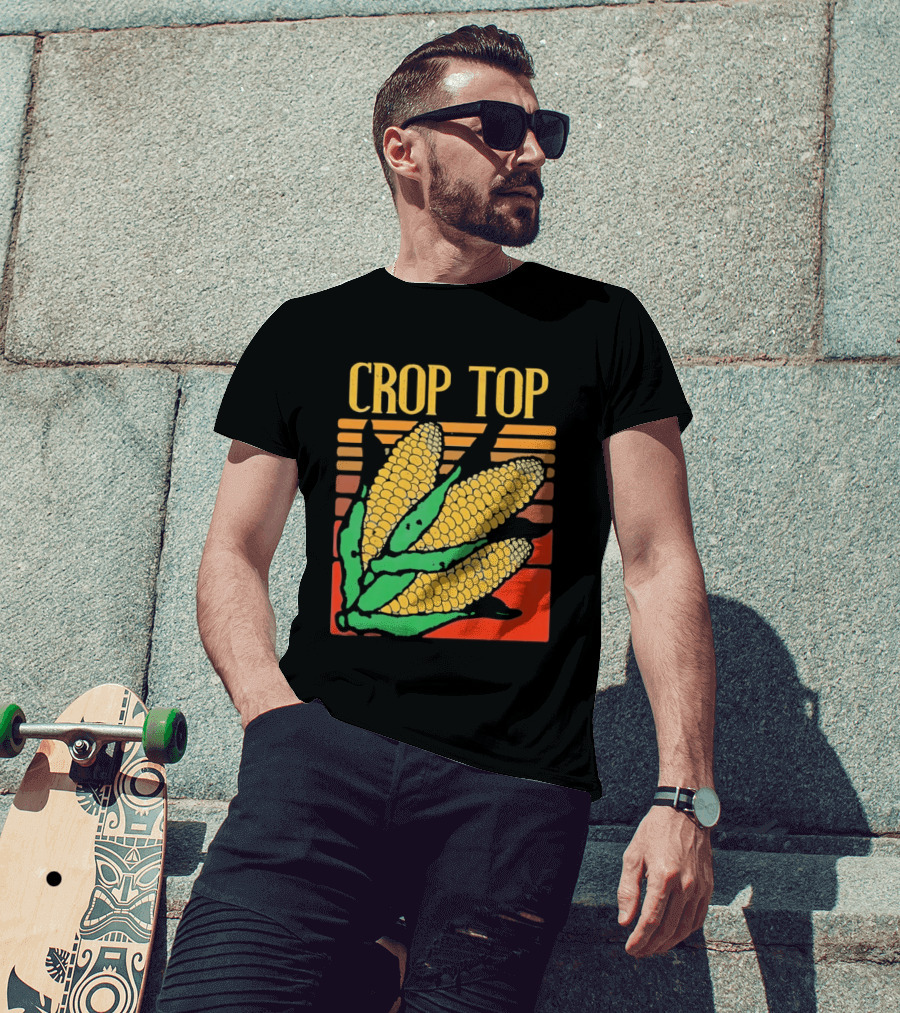 CROP TOP Corn Cobs Maize Sweetcorn Vegetable Agriculture Farm Harvest T-Shirt