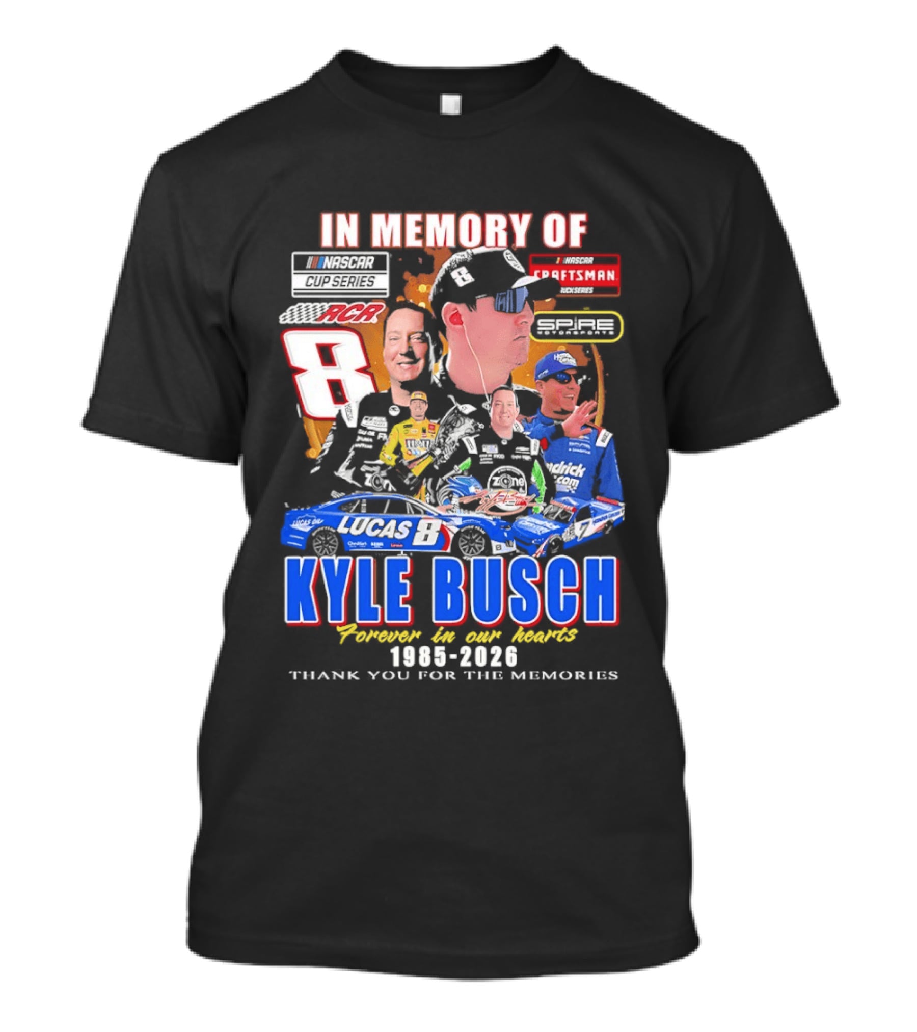 Kyle Busch Craftsman NASCAR Cup Truck Series RCR 8 In Memory 1985 2026 T-Shirt