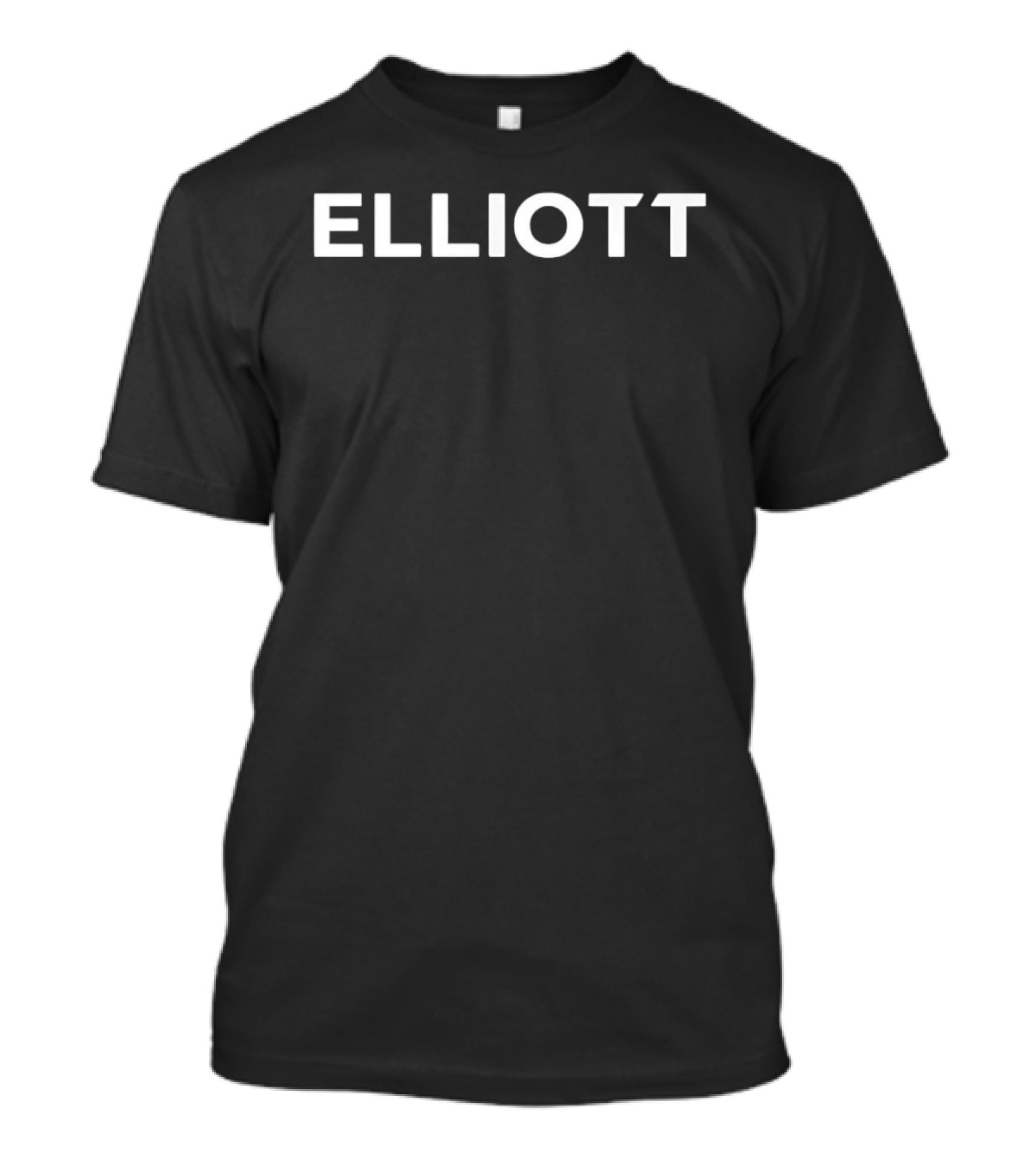 Elliott Personalized Name Lettering White Typographic T-Shirt