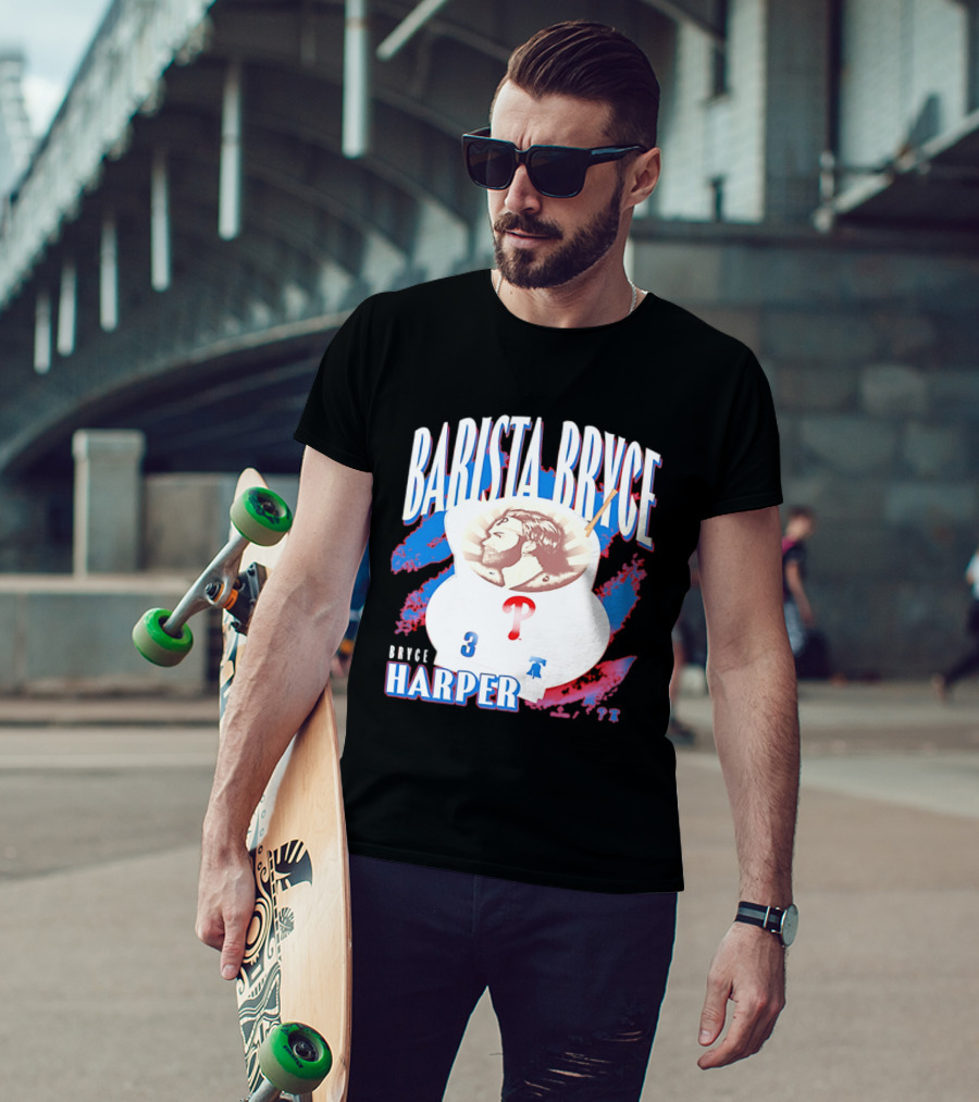 Bryce Harper Barista Philadelphia Phillies Player 3 T-Shirt