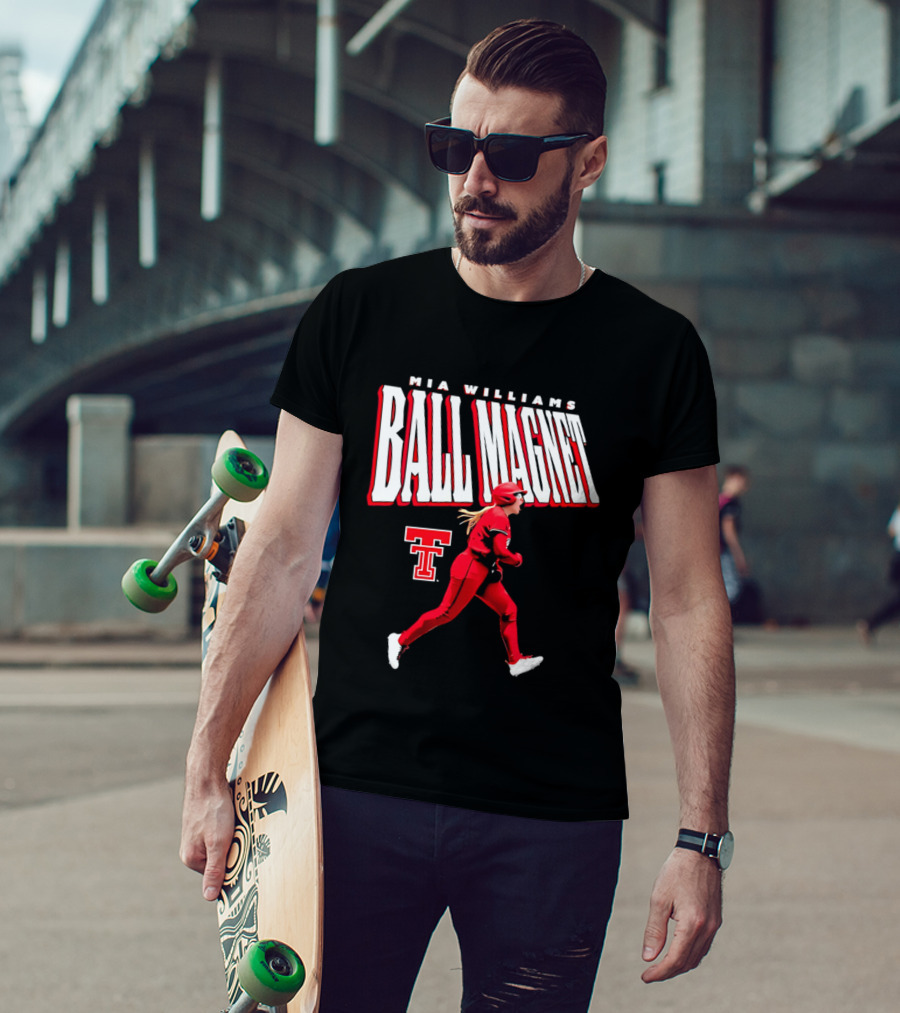 Mia Williams Ball Magnet Texas Tech Logo Running Player T-Shirt