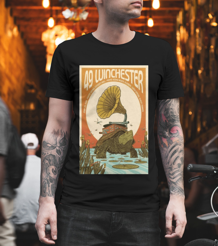 49 Winchester May 29 2026 Ponte Vedra Concert Hall Florida Vintage Phonograph Tortoise T-Shirt