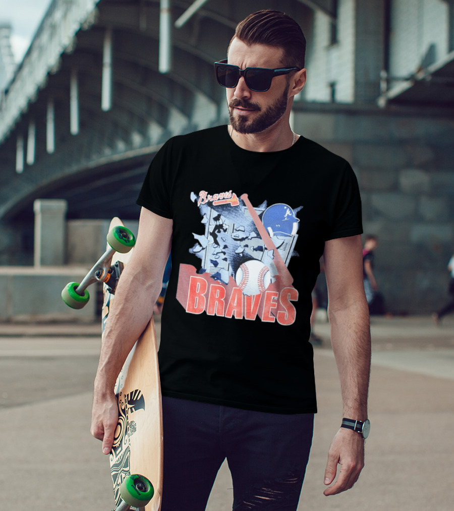 Braves Atlanta MLB 1994 Baseball Bat And Helmet T-Shirt