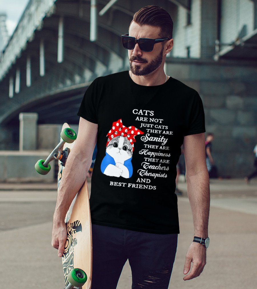Cats Are Not Just Cats They Are Sanity Happiness Teachers Therapists Best Friends T-Shirt