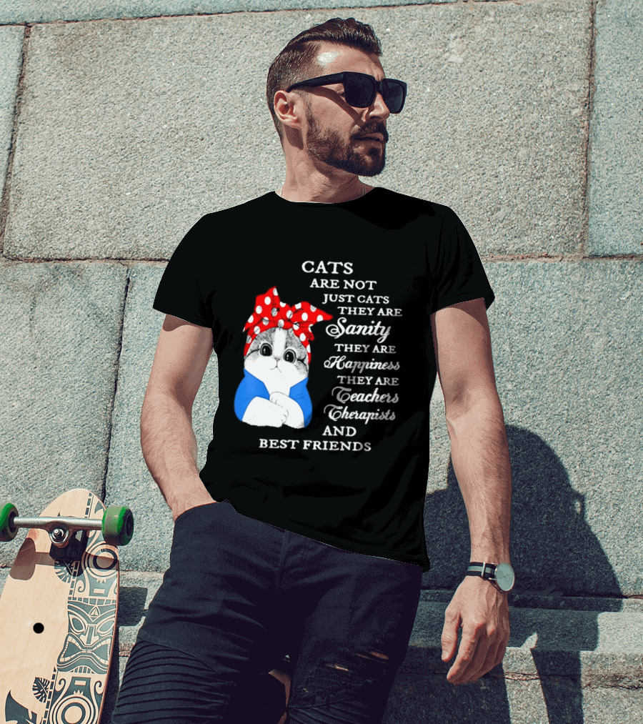 Cats Are Not Just Cats They Are Sanity Happiness Teachers Therapists Best Friends T-Shirt