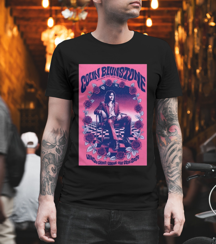 Colin Blunstone Union Chapel London May 28th 2026 With Special Guest Jesse Lynn Madera Roses And Stage Checkerboard T-Shirt